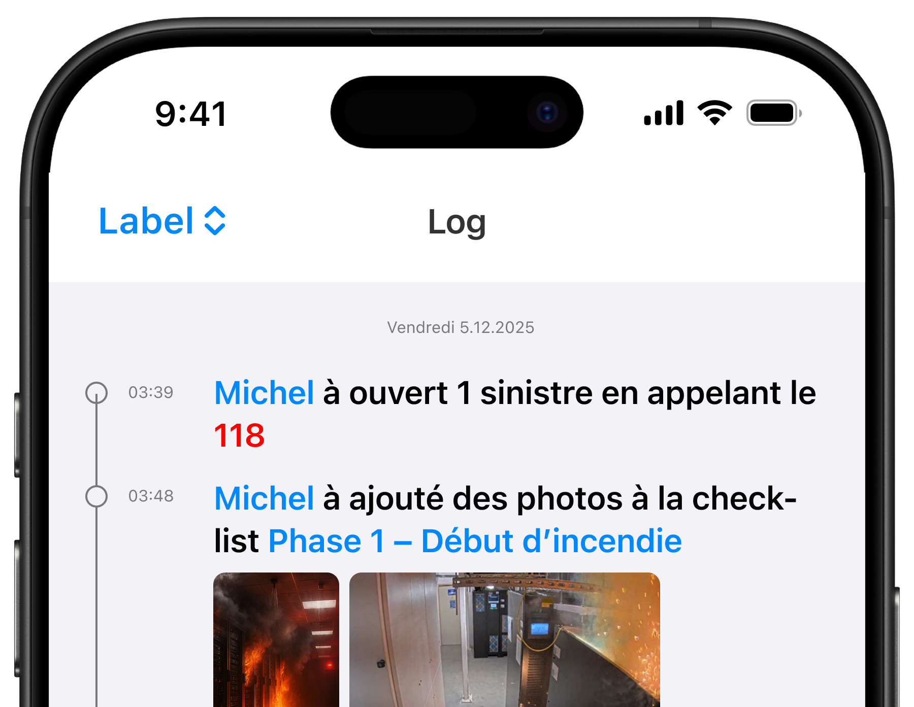 Aperçu de l’interface mobile Swiss Crisis